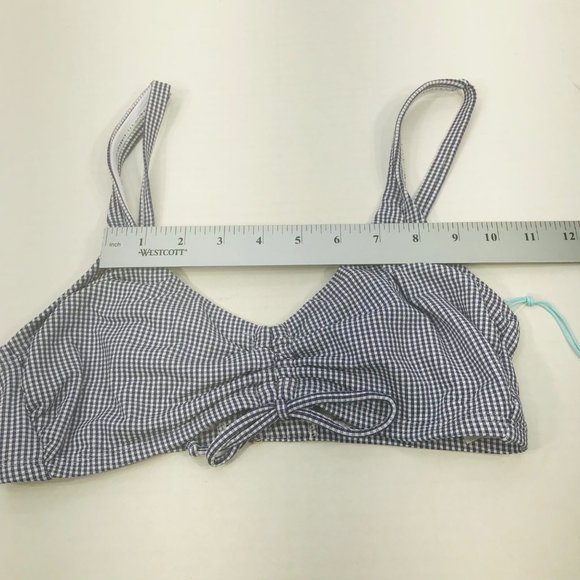 Kona Sol Women's Size Small 4-6 Gingham Cinch Front Bikini Swim Top MISSING PADS - Picture 7 of 11